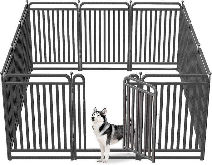Dog Playpen Outdoor, 40in, 12 Panels, Heavy Duty, Rust Resistant