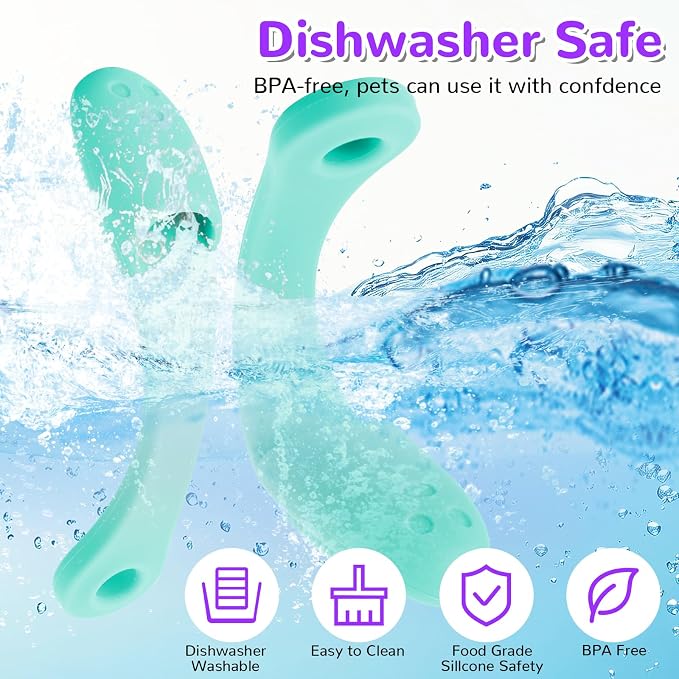 Qianyu Dog Toothbrush Soft Silicone Finger Toothbrush Dog Tooth Brushing Kit Cat Tooth Brush Teeth Cleaning Dental Care for Small and Large Pet 4 Pack