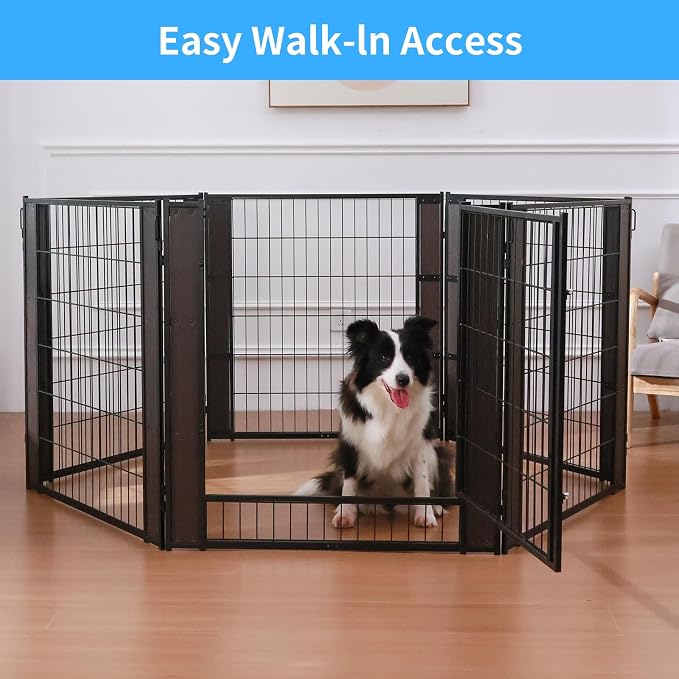 Heavy Duty Dog Playpen, 35.4in H 12 Panels, Black