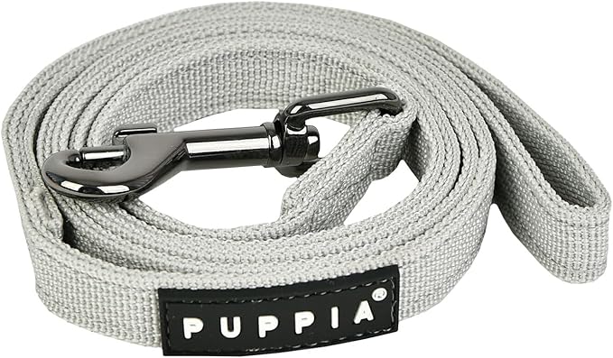 Puppia Two Tone Dog Lead Strong Durable Comfortable Grip Walking Training Leash for Small & Medium Dog, LT.Grey, Large