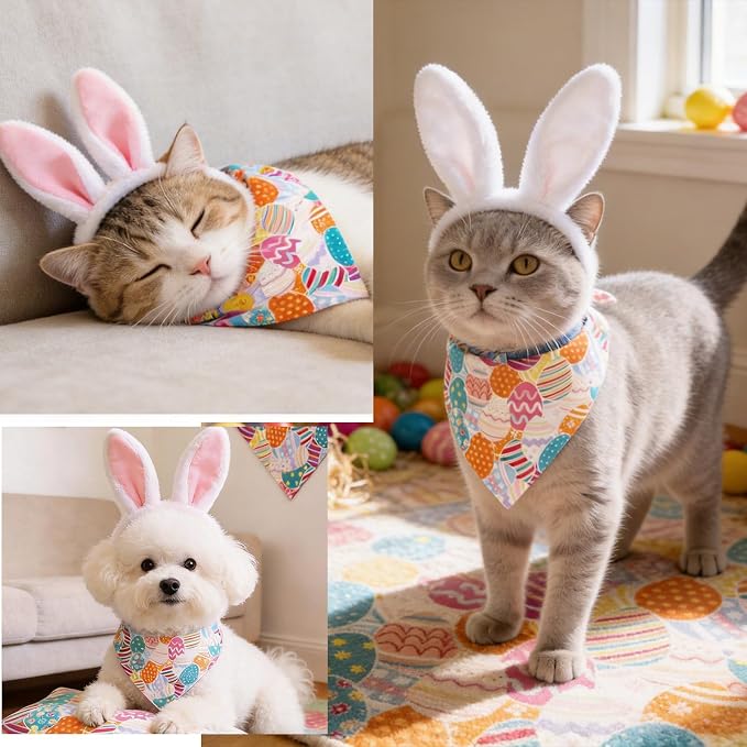Easter Dog Bandana Colorful Eggs, X-Large, Large