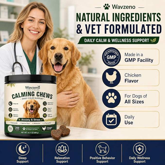 Dog Calming Chews for Dogs 200 Ct, Melatonin, 200-Pack, 200 Ct