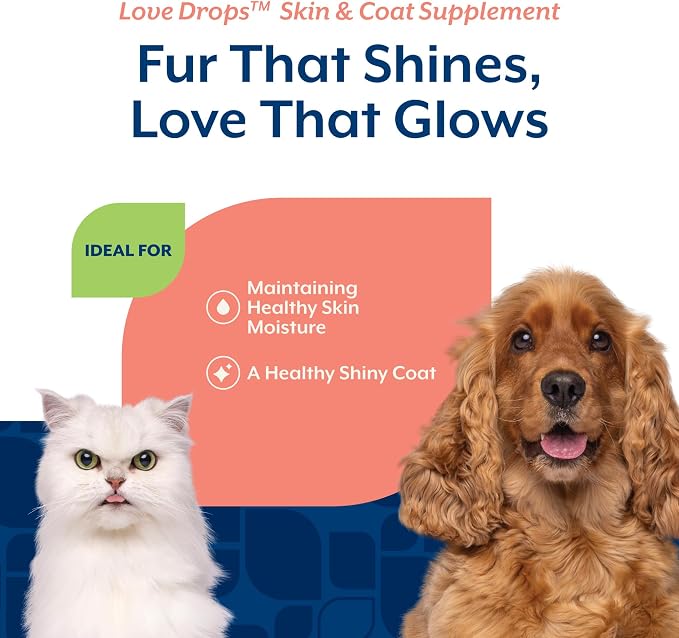 NaturVet Love Drops Plus Omegas Skin & Coat Supplement for Dogs - 200 Ct