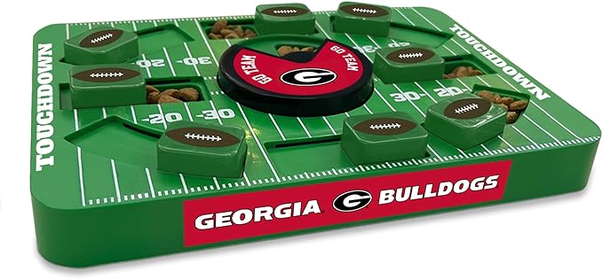 Pets First NCAA Georgia Large Puzzle Toy, Dog Puzzle Treat Toy, New Large Size, Interactive Dog Treat Toy, Dog Slow Feeding Toy