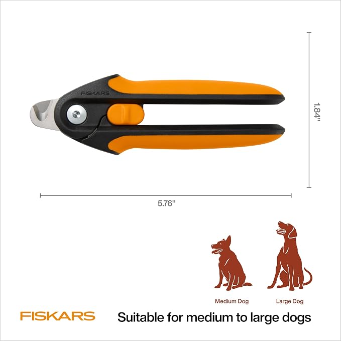 Fiskars Large Pet Nail Clippers, 5.75in, Orange/Black