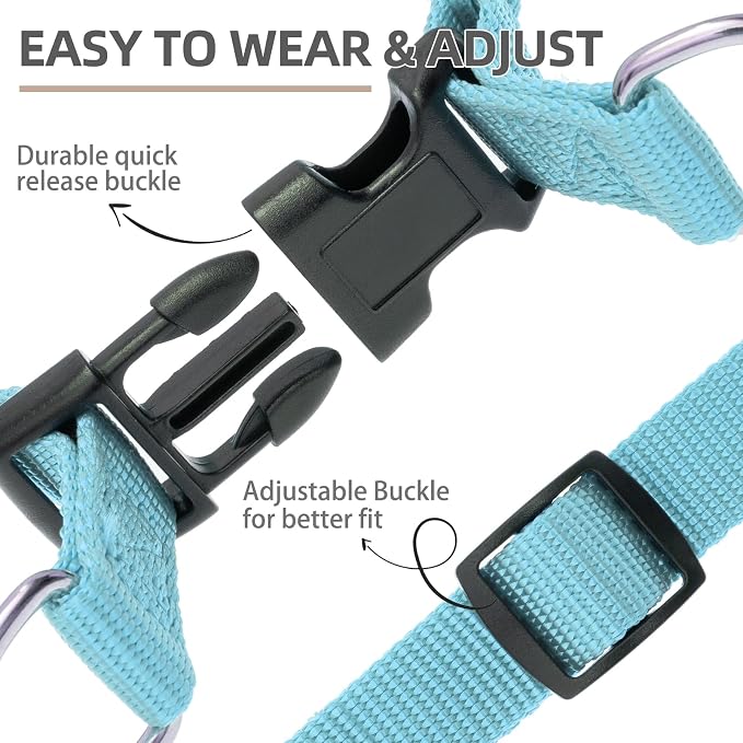 PUPTECK No Pull Dog Harness Large Sized Step-in Adjustable Puppy Vest | Soft Webbing Basic Halter with ID Tag for Outdoor Walking