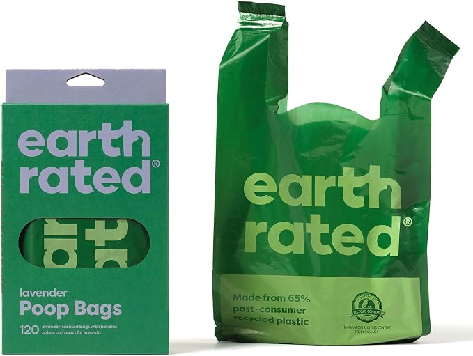 Earth Rated Dog Walking Essentials Bundle - 120 Waste Bags + 100 Grooming Wipes, Lavender