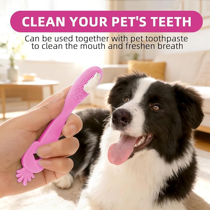 Pink Pineapple-Shaped Dog Finger Toothbrush 5.98in/15.2cm | Anti-Slip&Anti-Fall,Soft TPR,Dog Finger Toothbrush Cover,Cat Finger Toothbrush,Pet Dental Care Toothbrush for Dogs and Cats