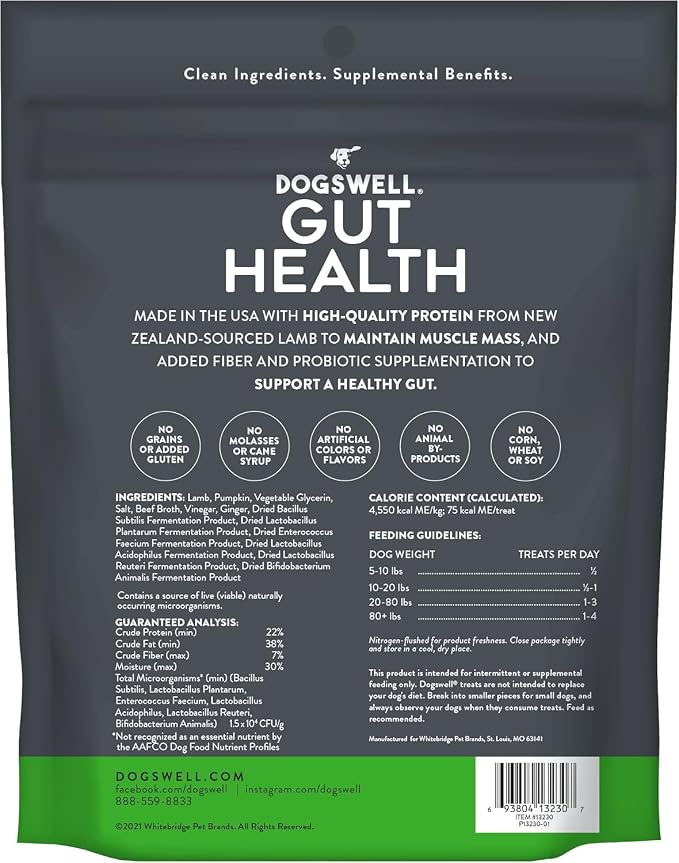Variety Pack for Dogswell-Whole-Body-Health Treats: Immune System Booster, Hip & Joint, Gut Health & Skin & Coat - Duck, Chicken, Salmon, Lamb (6oz Each. 24oz Total)
