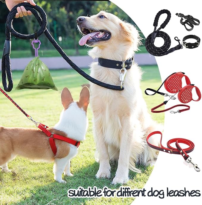 Dog Poop Bag Holder, Waste Bag Holder, Dog Poop Bag Carrier, Hand Free Holder (10 pack, Purple)