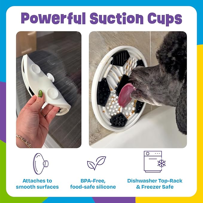 Brightkins Soccer Ball Lick Mat - Mental Stimulation for Dogs, Feeding Treat Mats for Dogs and Cats, Enrichment Dog Food Mat, Puppy Training Tools, Cat Feeder Toy, Dog Toys Boredom, Slow Pet Feeder