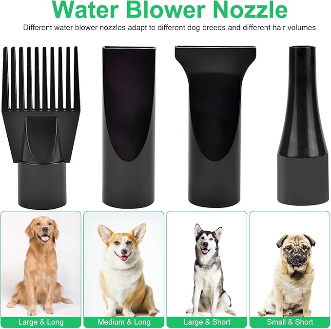 Worparsen Dog Dryer for Pet Grooming,Multiple Low Noise Speed Temperature Adjustable Dog Blower Grooming Dryer for Large Dogs,High Velocity Pet Blow Dryer Power Ergonomic Handle Black