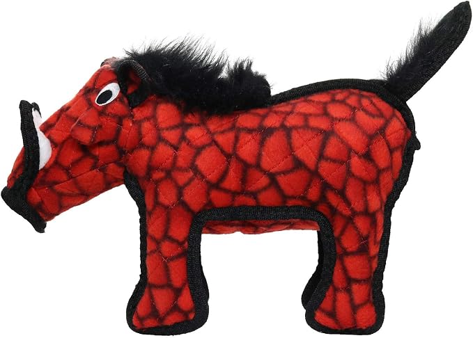 TUFFY® 2 Pack Pterodactyl and Warthog Ultra Durable Plush Dog Toys | Multiple Layers & Reinforced Seams, Washable and Floats, Original Construction