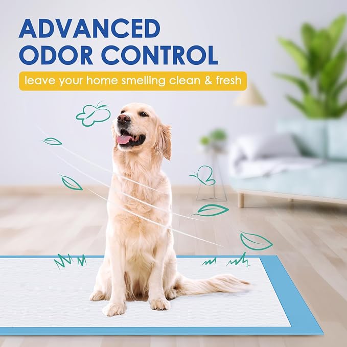 JollyMate Dog Pee Pads Extra Large 36"x36", 30 Pack 3X-Large Super Absorbent Pet Training Pads with Adhesive Tabs, 6 Layers Thick Leak-Proof Potty Pads for Dogs and Puppies