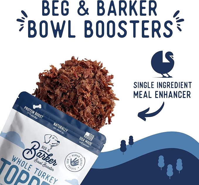 Beg & Barker Turkey Dog Food Topper - Single Ingredient, 8oz