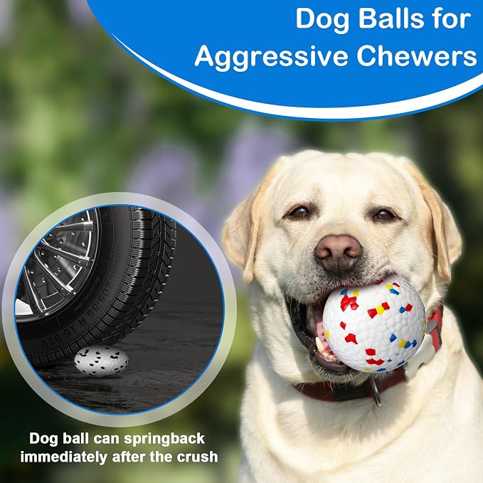 Jenaai Dog Tennis Balls, Indestructible Floating, 2.9in, 12-Pack, Classic Color
