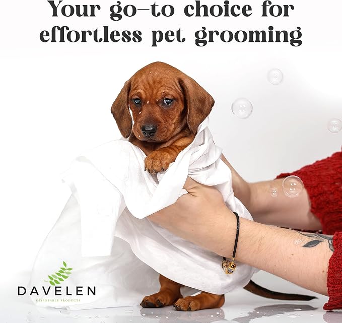 DAVELEN Disposable Pet Towels (White, 31 by 15 inches Each Towel(Pack of 50))