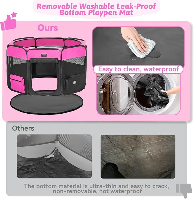 PETSFIT Dog Playpen, 45.5in, Jump-Proof 28.5in H