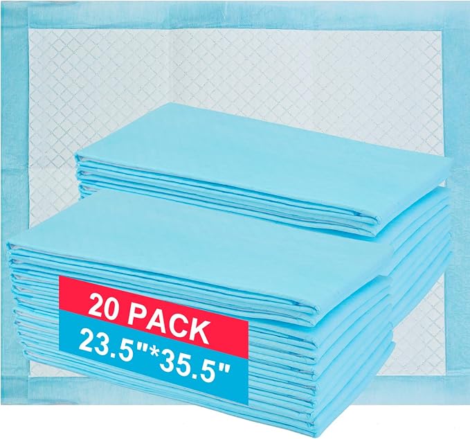 Dog and Puppy Training Pads， Disposable Dog Pee Pads (20, 23.5"*35.5"(60*90cm))