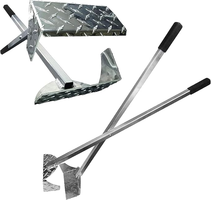 ActiveDogs Pooper Scooper for Large Dogs – Heavy-Duty Dog Pooper Scooper for Yard – Flat-Style Welded Aluminum Dog Poop Rake and Scoop with Solid Bolt System – Made in the USA