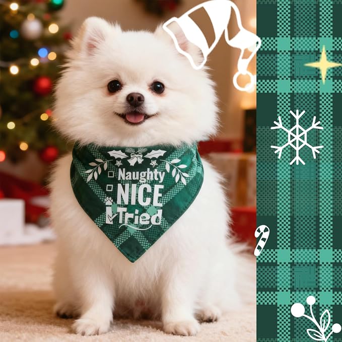 Christmas Dog Bandanas, Small & Medium Breed, 5-25lbs