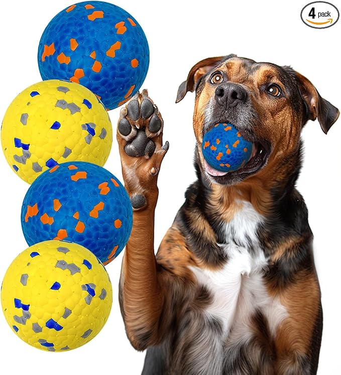 Indestructible Dog Ball Toy, Jolly Ball, Floating, 4-Pack