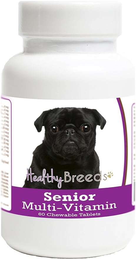 Healthy Breeds Pug Senior Dog Multivitamin Tablets 60 Count