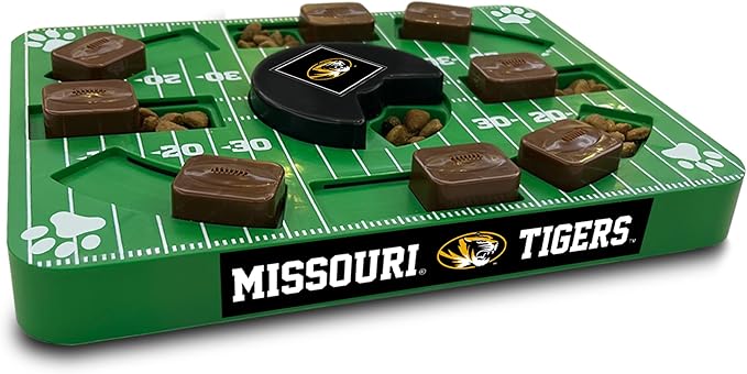 NCAA Puzzle Toy Slow Feeder, Puzzle Treat Dog Toy, Interactive Dog Treat Toy, Dog Puzzle Feeding Slow Toy (Missouri Tigers)