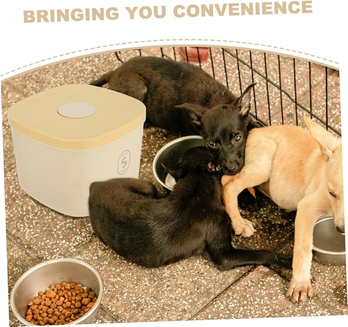 SUPVOX Airtight Small Dog Food Container Vacuum-sealed Pet Food Storage Bucket Moisture-proof Cat Treat, Small, Yellow
