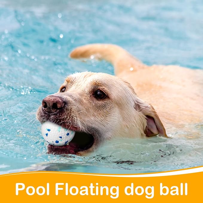 Jenaai Dog Tennis Balls, Indestructible Floating, 2.9in, 12-Pack, Novel Color