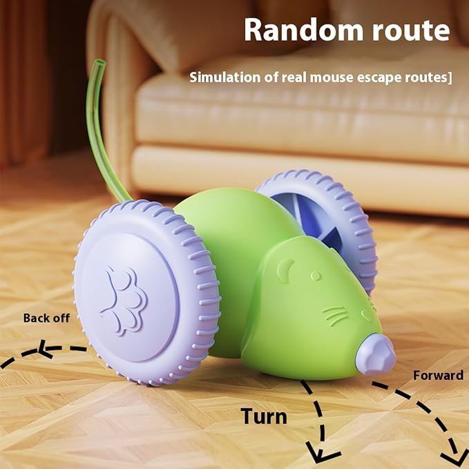 Interactive Cat Toys for Indoor Cats,Automatic Moving Kitten Toys,Cat Balls | Cat Mouse Toy with Tail Lights,Cat Toys for Bored Indoor Adult Cats,Cat Enrichment,Smart Electric Tails for Chasing Pet Toys