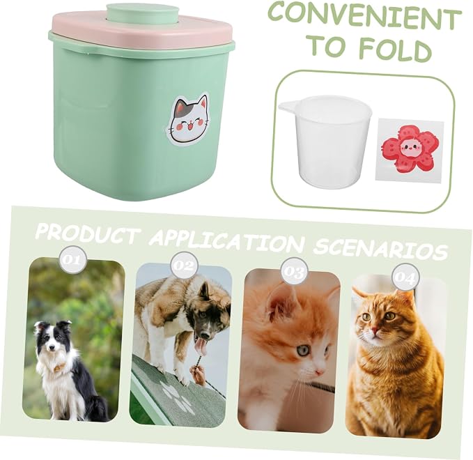 COLLBATH Airtight Pet Food Storage Container with Vacuum Seal Plastic Barrel for Dog Cat Food Open Lid for Freshness Moisture Dust Kitchen Organization