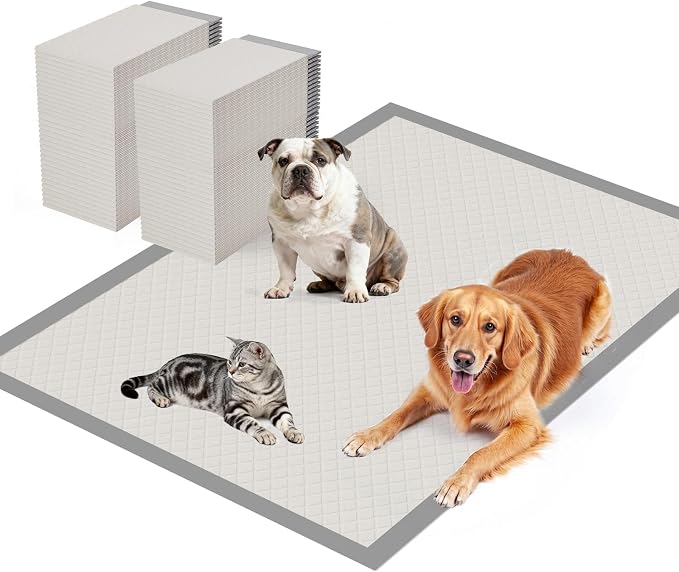 Gardner Pet 5XL Puppy Pads Extra Large, 37"x54" Super Absorbent & Leak-Proof Dog Pads, Nop-Slip Bottom Disposable Potty Training Pee Pads for Dogs Cats, 80 Count Grey