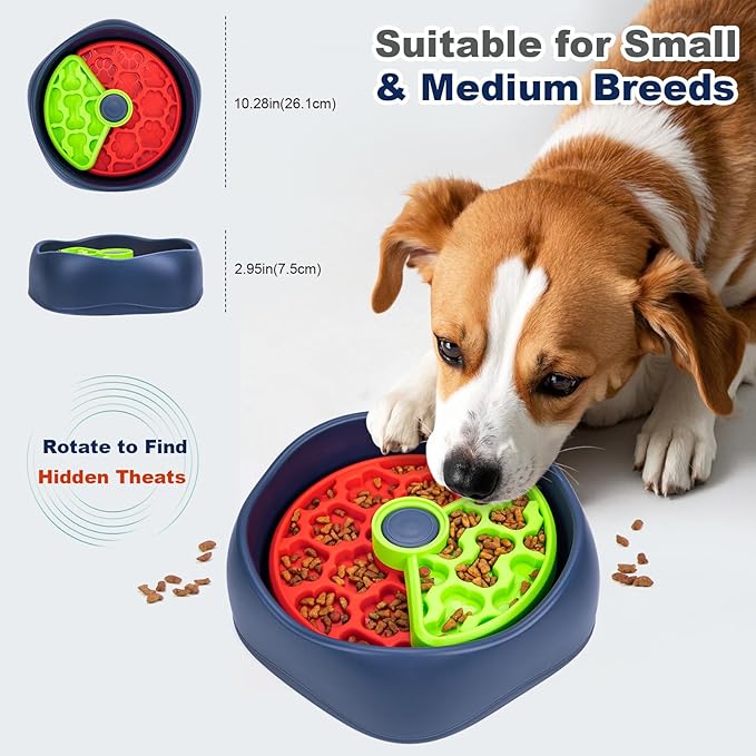 Star&Mi Slow Feeder Dog Bowls, 3-Layer Interactive Dog Puzzle Feeder, Dog Slow Feeder Bowl & Lick Bowl for Dogs, Non-Slip Dog Bowl Slow Feeder for Medium & Large Breeds, Holds 6–8 Cups