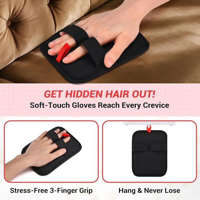 2 PCS Electrostatic Pet Hair Removal Glove, 2-Pack