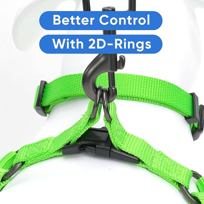 Pawtitas Solid Step-in Dog Harness – Adjustable No-Pull Vest for Puppies to Seniors, Safe & Comfortable XS Green
