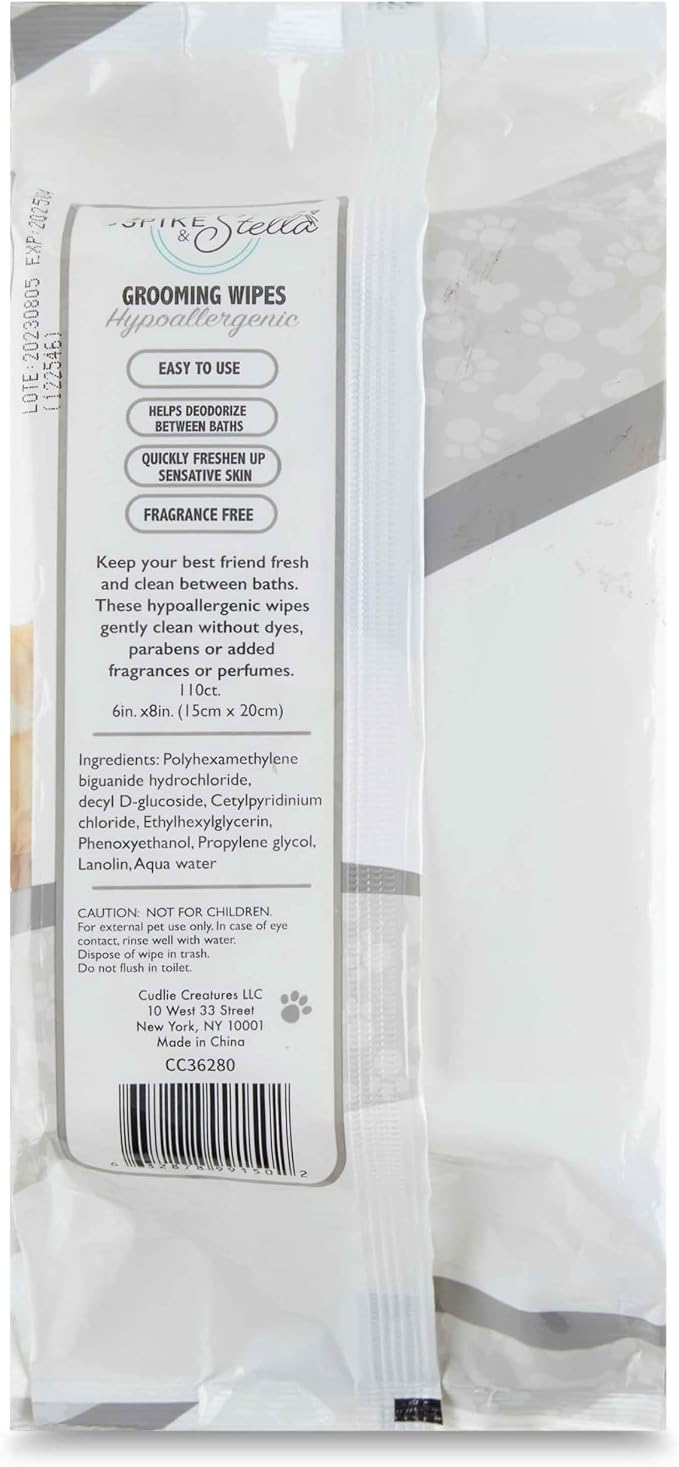 110 Pack Pet Grooming Wipes, Large & Extra-Large, 6" x 8"