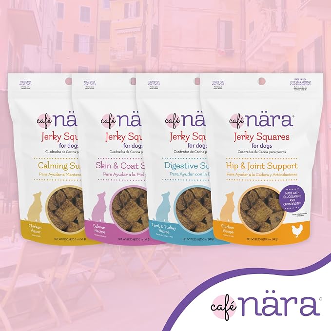 Café Nara Jerky Squares for Dogs, Hip & Joint Support, 5 oz