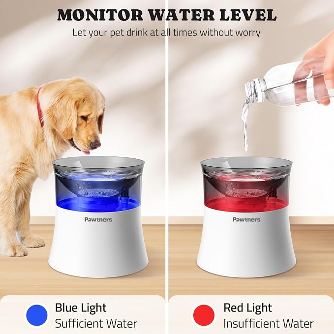 Pawtners Dog Water Fountain with Vortex Filter, 1 Gal, Medium Fountain