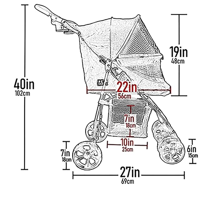 Pet Gear No-Zip Happy Trails Lite Pet Stroller - Tulip