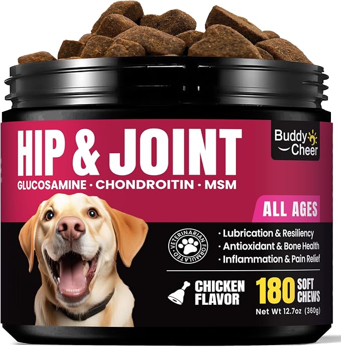 Glucosamine for Dogs - Hip and Joint Supplement Chews for Senior & Large Breed, Joint Supplement for Dogs with Chondroitin, Wuffe Joint Chews for Pain Relief - 60-Day Satisfaction Guarantee - 180 Ct