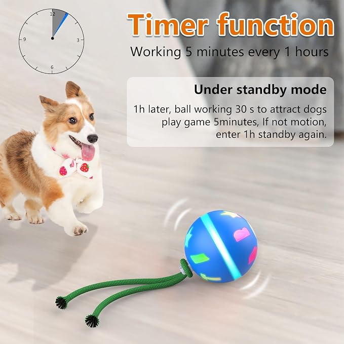 Salodal Interactive Dog Toys Ball, Motion Activated Rolling Dog Ball, Automatic Toy for Small/Medium Dogs,USB Rechargeable Dog Enrichment Toys to Keep Them Busy