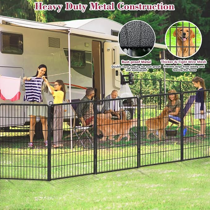 Rustproof Dog Playpen Fence, 40in 42 Panels
