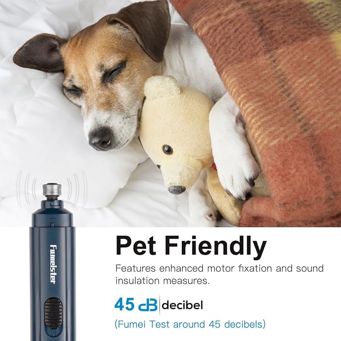 Pet Nail Grinder, Quiet 2-Speed Type-C Rechargeable - Blue