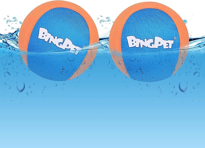 BINGPET Dog Pool Toy Floating Balls, 2-Pack, Orange