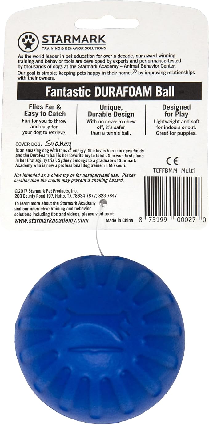 Starmark Fantastic DuraFoam Ball Tough Dog Toy, Color Varies Medium (Pack of 4)