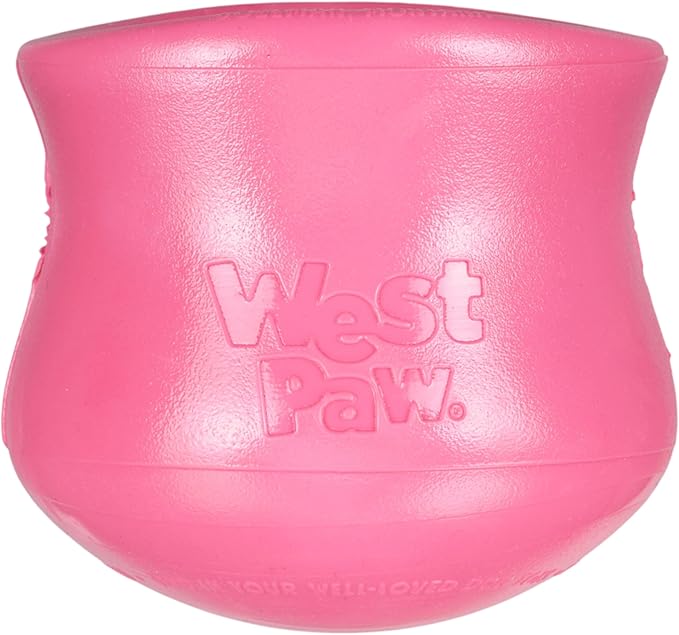 WEST PAW Zogoflex Toppl Interactive Treat Dispensing Puzzle Dog Toy for Mental Stimulation & Enrichment-Holds Kibble & Treats-Lickable, Freezable & Dishwasher Safe-Made in USA-Large-Geranium