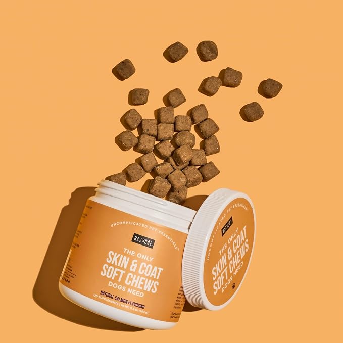 Natural Rapport Dog Skin & Coat Chews, Salmon Oil & Omegas 3-6-9, 120ct