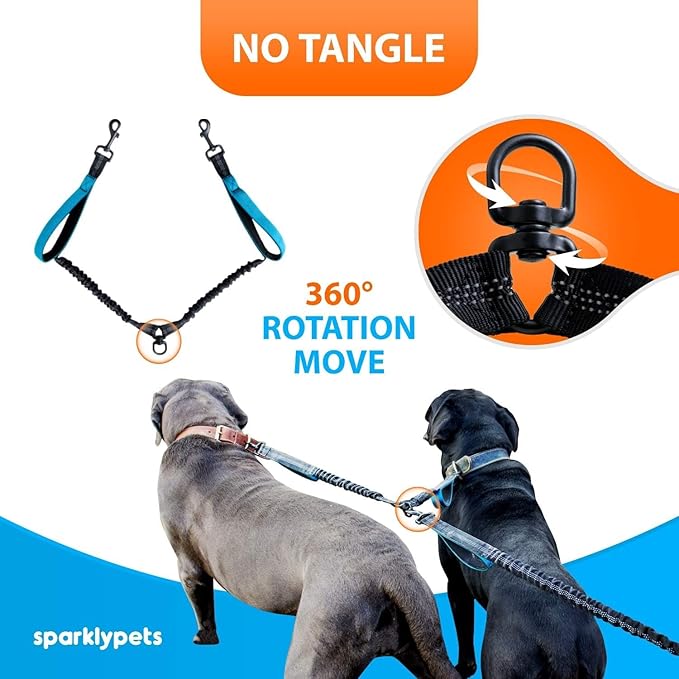 SparklyPets - Hands Free Dog Leash with Reflective Stitches - Waist Leash for Medium & Large Dogs Walking, Hiking, Training, Jogging, Canicross, Running