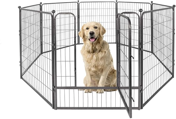 CAPHAUS Foldable Pet Playpen with Door - Multi-Size (24/32/40in)